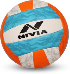 nivia curve volleyball - size: 4(pack of 1, white, blue)