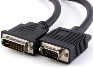 FineArts 2Mtr DVI to VGA Single Way Cable, DVI-I 24+5 Male to VGA 15Pin Male 2 m DVI Cable(Compatible with Laptop, PC, Graphics Card, Monitor Display, Projector, Black, One Cable)