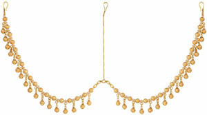 Sri Shringarr Fashion Traditional Micro Gold Polished Beads Pearl Damini Maang Tikka Matha patti Tikka Borla for Women Hair Chain Price in India Buy Sri Shringarr Fashion Traditional Micro Gold Polish...