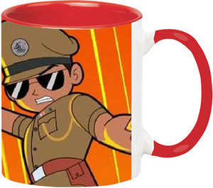 ARTBUG Little Singham Cartoon 2288 Red Ceramic Coffee Mug Price