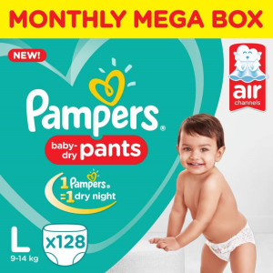Pampers Pants Diapers Monthly BOX L SIZE L Buy 128 Pampers