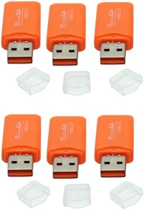 Dotin MICRO SD USB 2.0 HIGH SPEED CRDN-5 , PACK OF 6 Card Reader(Orange)