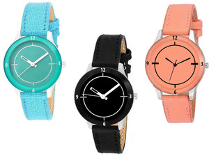 RPS FASHION Analog Watch For Women Buy RPS FASHION Analog Watch For Women new designer sky blue black and peach cutt glass watch for girl combo 3 Online at Best