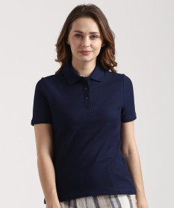MARKS SPENCER Solid Women Polo Neck Blue T Shirt Buy MARKS SPENCER Solid Women Polo Neck Blue T Shirt Online at Best Prices in India Flipkart