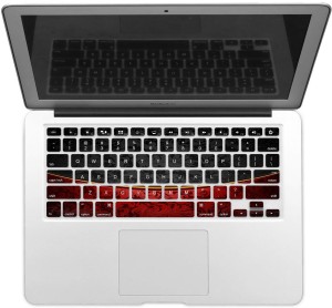 GADGETS WRAP GWSD-1206 Printed Black Red Abstract 2 Laptop Keyboard Skin(Multicolor)