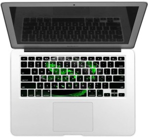 GADGETS WRAP GWSD-1194 Printed Black Green Crystal Laptop Keyboard Skin(Multicolor)