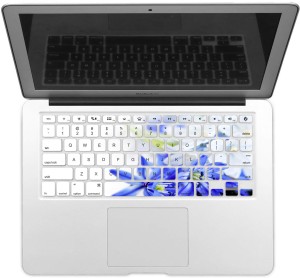 GADGETS WRAP GWSD-1255 Printed blue flowers Laptop Keyboard Skin(Multicolor)