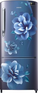 Samsung 192 L Direct Cool Single Door 3 Star (2019) Refrigerator with Base Drawer(Camellia Blue, RR20R272ZCU/NL)