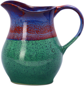 Caffeine Ceramic in Glossy Green Base and Multicolor Studio (1pc) Water Pitcher