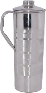DakshCraft Pure Handmade Stainless Steel With Lid Outside Water Pitcher