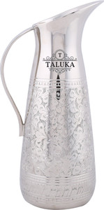 Taluka (10.5 x 4 Inches ) Brass Made Silver Plated Unique Handcrafted Embossed Water Jug