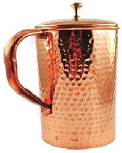 Frabjous Pure Copper Jug with Lid for Health Benefits(S4) Water Jug