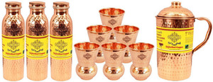 IndianArtVilla Set of 1 Jug with 3 Bottle & 6 Glass Water Jug Set