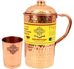 IndianArtVilla Set of 1 jug with 1 Glass Water Jug Set