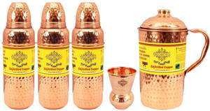 IndianArtVilla Set of 1 Jug with 3 Bottle & 1 Glass Water Jug Set