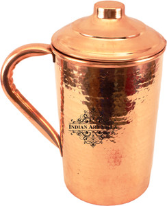 IndianArtVilla Copper Hammered Jug Pitcher Water Jug