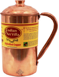 Indian Art Villa Copper Jug Pitcher - Storage Water Home Hotel Restuarnt Tableware Drinkware Water Jug