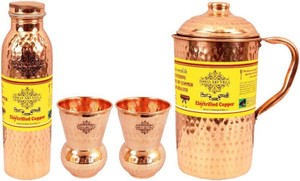 IndianArtVilla Set of 1 Jug with 1 Bottle & 2 Glass Water Jug Set