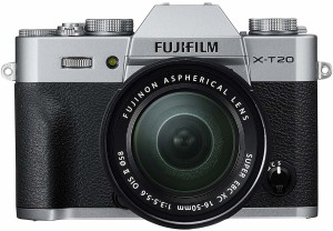 fuji fujifilm x-t20 with 16-50/50-230 dual kit lens silver mirrorless camera kit(silver)