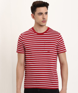 GAP Striped Men Round Neck Red T Shirt Buy GAP Striped Men Round