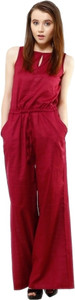 Cottinfab Solid Girls Jumpsuit