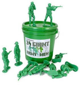 Big bucket best sale of army men