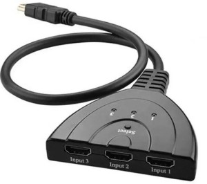 Forestone Switch Splitter with Pigtail Cable 0.5 m HDMI Cable(Compatible with TV, Black)
