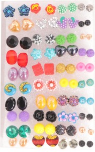  Buy navjai Multi Design Stud Earrings with Plastic