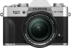 fujifilm x series x-t30 mirrorless camera body with 18 - 55 mm lens f2.8 - 4 r lm ois(silver, black)
