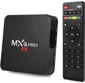 MXQ PRO 4K Android TV Box 1GB RAM/8GB ROM 64 Bit Quad Core Wi-Fi UHD Smart TV Box - Black Media Streaming Device(Black)