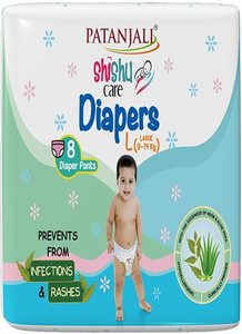 PATANJALI Shishu Care Large Size Pack of 8 Baby Diaper 9 14kg