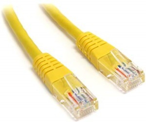 RIVER FOX 1.5 Meter Lan Ethernet network cat 5 5e patch cable 1.5 m Patch Cable(Compatible with Router, Desktop, Network Printer, Modem, Yellow, One Cable)