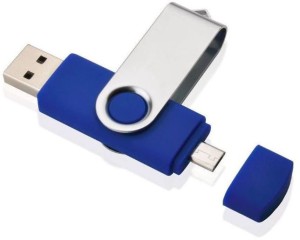 Pankreeti Swivel OTG 16 GB Pen Drive(Blue)