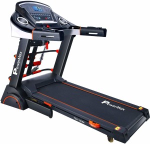 Powermax Fitness TDA-230M (2.0 HP), Semi-Auto Lubrication, Motorized Treadmill with Massager, Dumbbells, Sit-up & Twister Treadmill