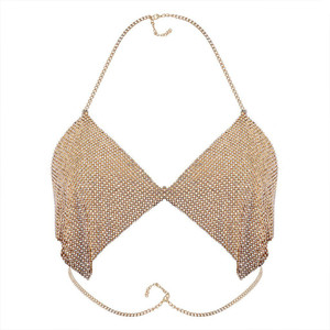 gold metal bralette