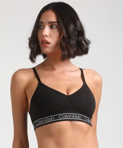 Calvin Klein Women's Modern Cotton Lightly Lined Bralette Non-Wired and Non  paded , Black, X-Small at  Women's Clothing store