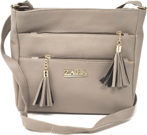 Zara Grey Sling Bag Trendy Golden - Price in India