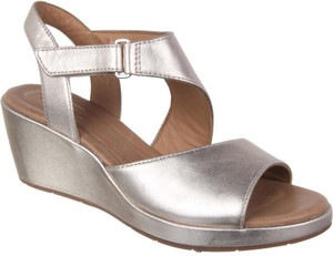 Clarks gold sales wedge sandals