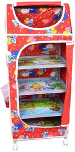 KIDLAND Kids Folding Almirah 5 Shelves PVC Collapsible Wardrobe