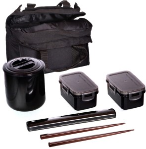 Tiger black with thermos thermal insulation lunch box stainless