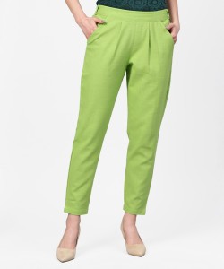 Orange Angrakha Kurti With Green Trouser Pants  ZOMO