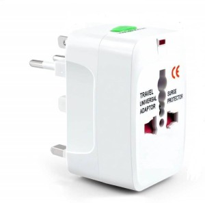 VINSH Universal Worldwide Travel Adapter Plug 2 USB Charging Port surge Worldwide Adaptor(White)