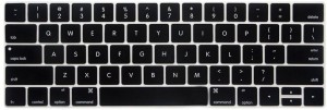 Saco Chiclet Keyboard Skin for Apple MacBook Pro MLH12HN/A 2016 (Core i5/8GB/256GB/Mac OS/Integrated Graphics/Touch Bar), Space Grey Keyboard Skin(Black with Clear)