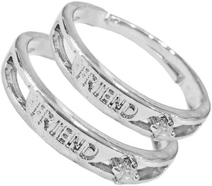 Men Style Silver Plated Adjustable Best Friend Couple Finger Ring For Friendship Day Metal Cubic Zirconia Rhodium Plated Ring Set Price in India Buy Men Style Silver Plated Adjustable Best Friend