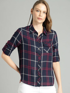 Roadster Women Checkered Casual Blue Shirt Buy Roadster Women