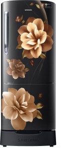 Samsung 192 L Direct Cool Single Door 3 Star (2019) Refrigerator with Base Drawer(Camellia Black, RR20R182ZCB/HL)