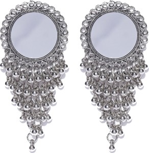  Buy EPILOGUE Boho Gypsy Mirror Oxidised Silver Earrings for  girls and women (1 pair) Alloy Chandbali Earring Alloy Drops & Danglers  Online at Best Prices in India