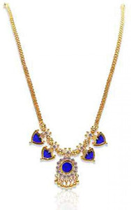 RFJ Blue Palakka Adjustable Necklace Gold plated Plated Copper