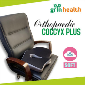 Grin Health SOFT Advance Orthopaedic Coccyx Plus Memory Foam Seat