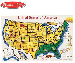 Melissa and doug united states hot sale wooden puzzle